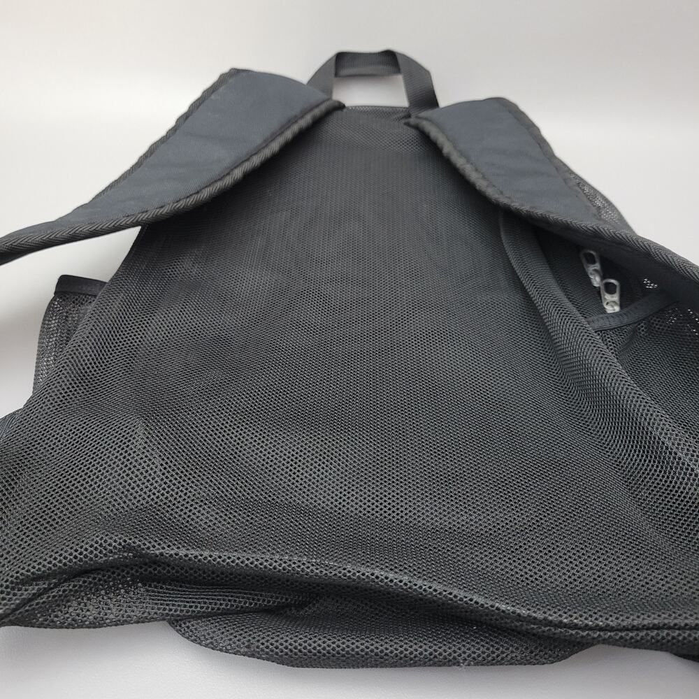 Vtg Y2k Nike Mesh See Through Backpack Black 4 Po… - image 5